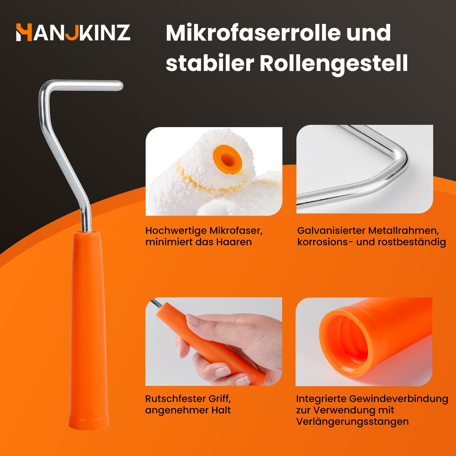 HANJKINZ Paint Roller kit, 2 Inch 15 Pack 2 Kit, 15 Pack, light orange