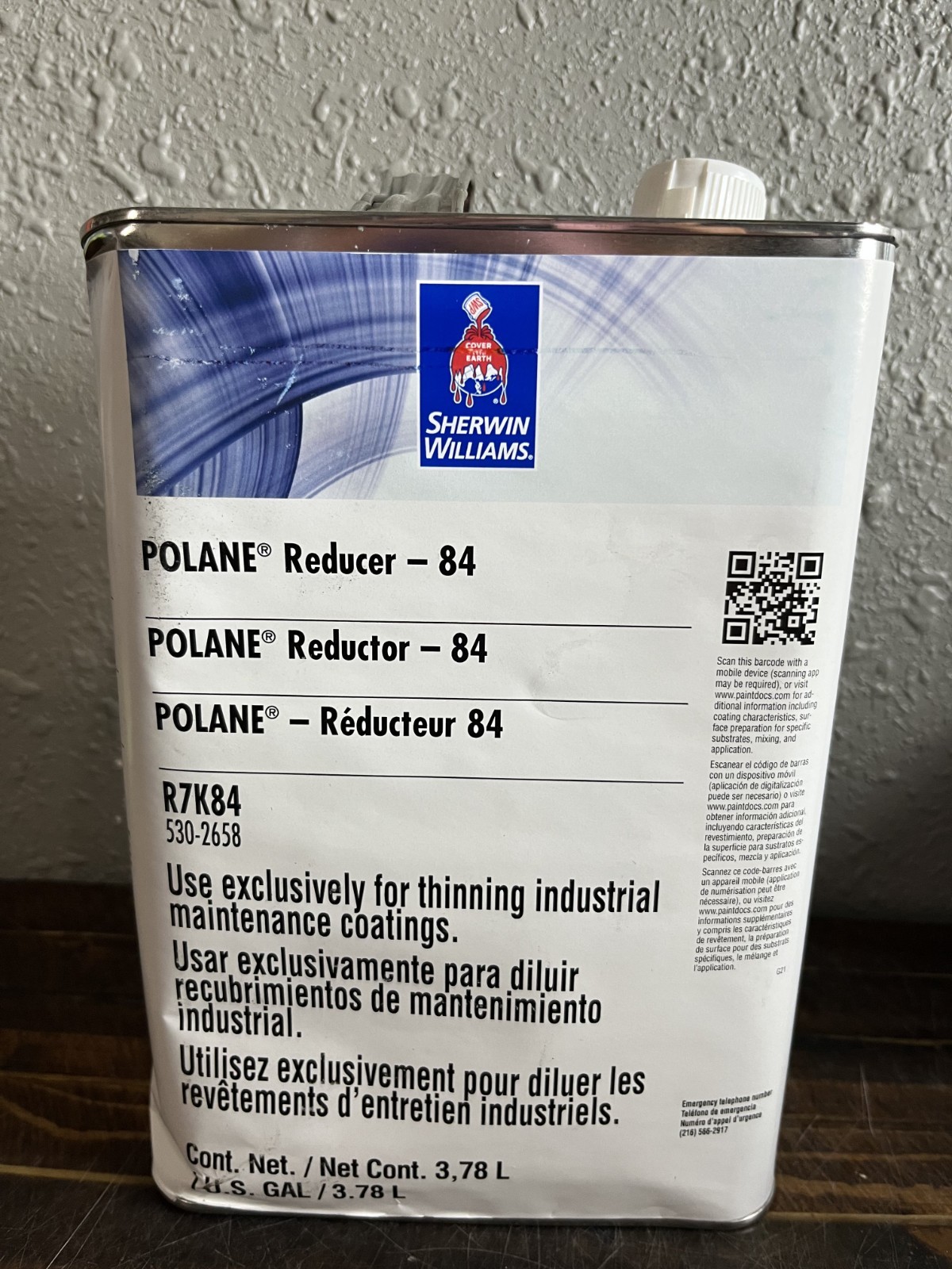 Sherwin Williams Polane Reducer 84 R7K84 Industrial Coating Thinner 1 Gallon